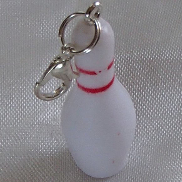 COPY - Bowling Pin Zipper Pull Resin Handcrafted Altered Repurposed Mini Game N… - Picture 3 of 7